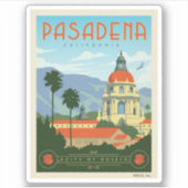 Pasadena, CA Sticker (Voorkant)