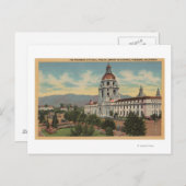Pasadena, CA - Uitzicht van het stadhuis en het op Briefkaart (Voorkant / Achterkant)