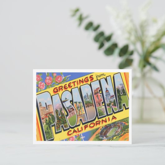 Pasadena, California  Big Letters Briefkaart (Staand voorkant)