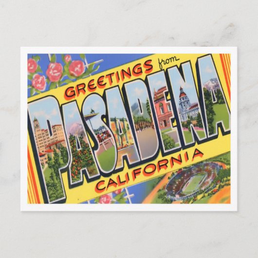 Pasadena, California  Big Letters Briefkaart (Voorkant)