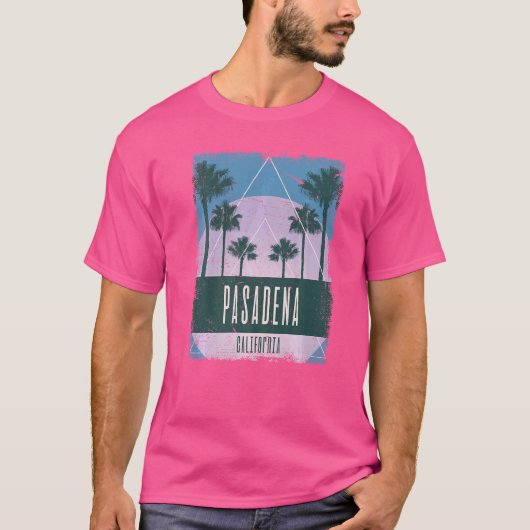 Pasadena California CA  Vaporwave Retro 80s T-shirt (Voorkant)
