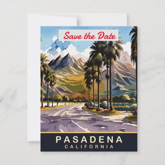 Pasadena California Palms Trouw Uitnodiging (Voorkant)