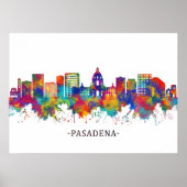 Pasadena California Skyline Poster (Voorkant)