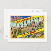 Pasadena California Vintage Large Letter Briefkaar Briefkaart (Voorkant / Achterkant)