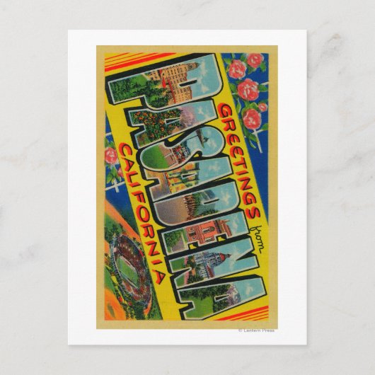 Pasadena, Californië - Grote Letter-scènes Briefkaart (Voorkant)