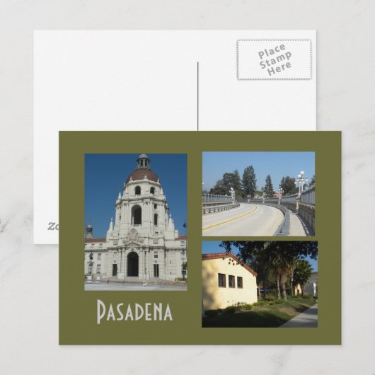 Pasadena Civic Center en Bridge 3 Foto Briefkaart (Voorkant / Achterkant)