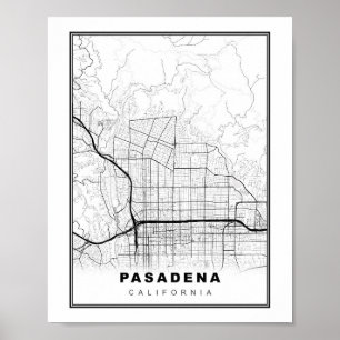 Pasadena Kaart Poster
