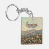 Pasadena Los Angeles California Mountains Vintage Sleutelhanger (Voorkant Links)