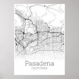 Pasadena Map - California - City Map Poster
