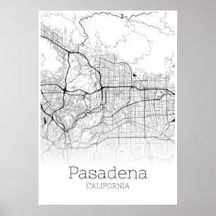 Pasadena Map - California - City Map Poster