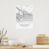 Pasadena Map - California - City Map Poster (Keuken)