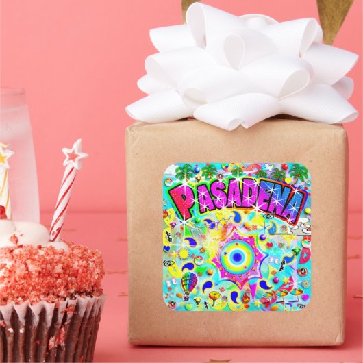 Pasadena Mystic Dance  Vierkante Sticker (Feest)