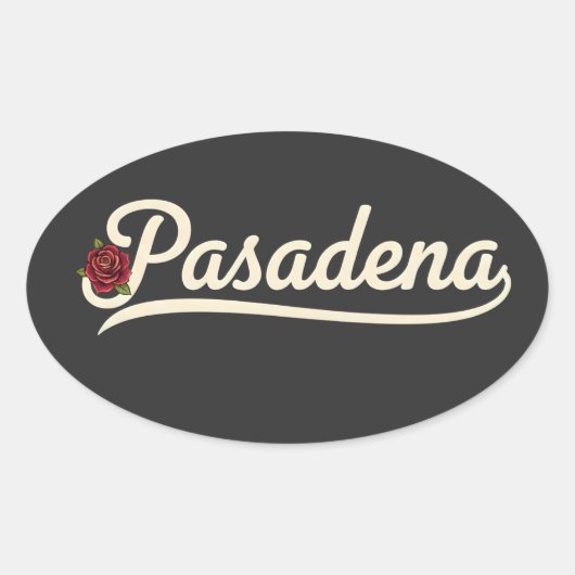 Pasadena Roos Ovale Sticker (Voorkant)