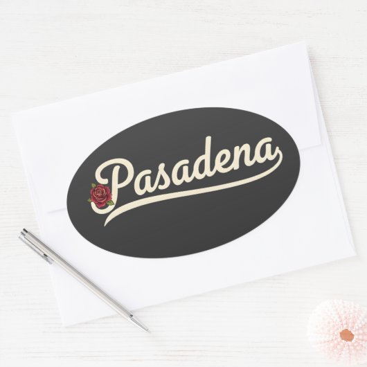 Pasadena Rose  Ovale Sticker (Envelop)