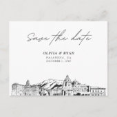 Pasadena Save the Date-ansichtkaart Elegante Trouw Briefkaart (Voorkant)