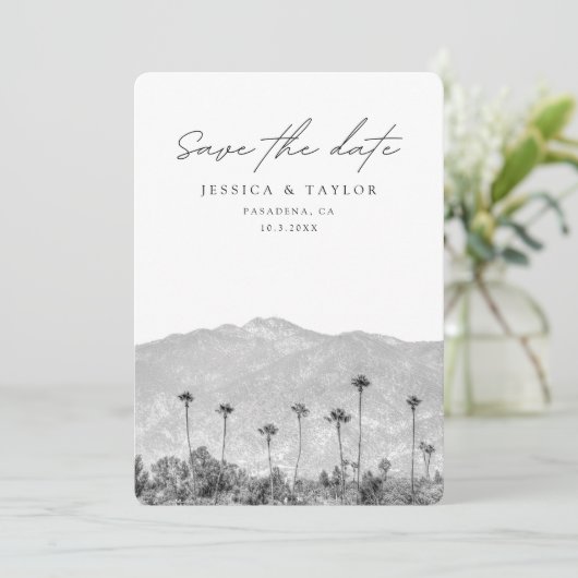 Pasadena Save the Date Bruiloft Los Angeles Kaart (Staand voorkant)