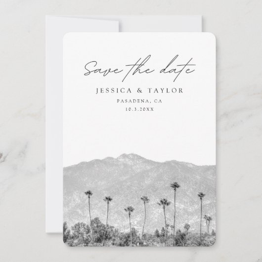 Pasadena Save the Date Bruiloft Los Angeles Kaart (Voorkant)