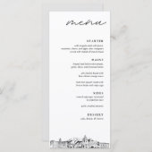 Pasadena Skyline Bruiloft Diner Menu (Voorkant / Achterkant)