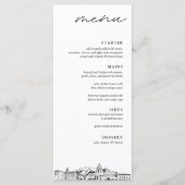 Pasadena Skyline Bruiloft Diner Menu (Voorkant)