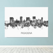 Pasadena Skyline BW Canvas Afdruk (Insitu (Houten vloer))