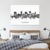 Pasadena Skyline BW Canvas Afdruk (Insitu (Slaapkamer))