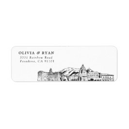 Pasadena Skyline moderne retour adreslabels Etiket