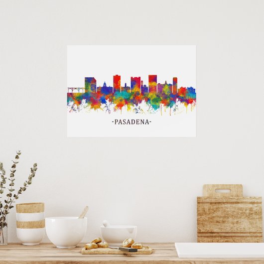 Pasadena Skyline Poster (Keuken)