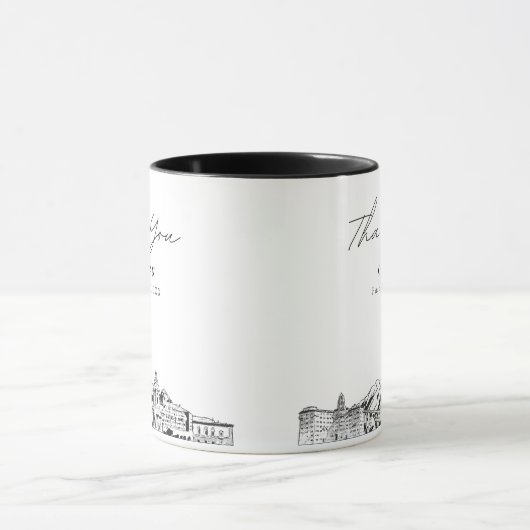 Pasadena skyline schets eenvoudige aangepaste brui mok (Midden)