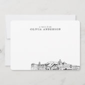 Pasadena Skyline Sketch Gepersonaliseerde notitiek Notitiekaartje (Voorkant)