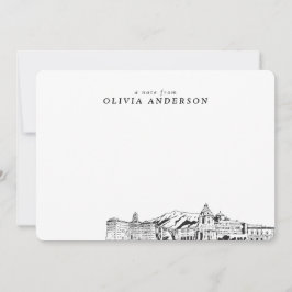 Pasadena Skyline Sketch Gepersonaliseerde notitiek Notitiekaartje