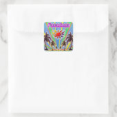 Pasadena Summer Love Vierkante Sticker (Tas)