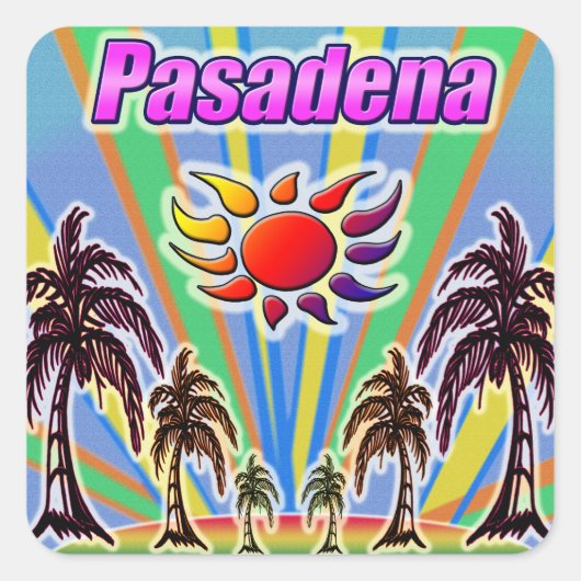 Pasadena Summer Love Vierkante Sticker (Voorkant)