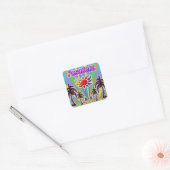 Pasadena Summer Love Vierkante Sticker (Envelop)