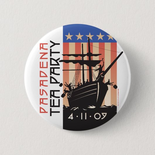 Pasadena Tea Party Ronde Button 5,7 Cm (Voorkant)