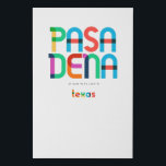 Pasadena Texas Mid Century, Pop Art, Imitatie Canvas Print<br><div class="desc">Pasadena Texas klassiek retro teruggooistijl van de jaren '70 en '80. Heldere primaire kleuren in de abstracte kunststijl van de 20e eeuw met eenvoudige geometrische elementen.  pop kunst. Eenvoudig gedurfd,  je eigen woonplaats hardop draag.</div>