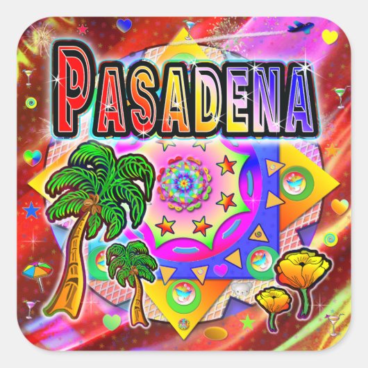 Pasadena Tropical Friends Sticker (Voorkant)