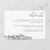 Pasadena Wedding Hotel Kamer Blok Details Klein Informatiekaartje (Voorkant)