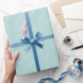 Pasblauw en wit modern patroonpapier cadeaupapier