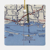 Pascagoula MS  Map Keramisch Ornament (Achterkant)
