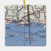 Pascagoula MS  Map Keramisch Ornament (Voorkant)