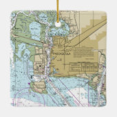 Pascagoula MS Nautical Chart Keramisch Ornament (Achterkant)