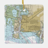 Pascagoula MS Nautical Chart Keramisch Ornament (Voorkant)