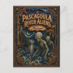 Pascagoula-rivierbuitenaardse wezens Mississippi P Briefkaart
