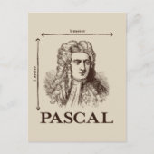Pascal = 1 newton per vierkante meter wiskunde gra briefkaart (Voorkant)