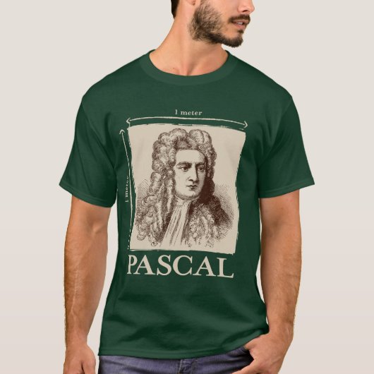 Pascal = 1 newton per vierkante meter wiskunde gra t-shirt (Voorkant)