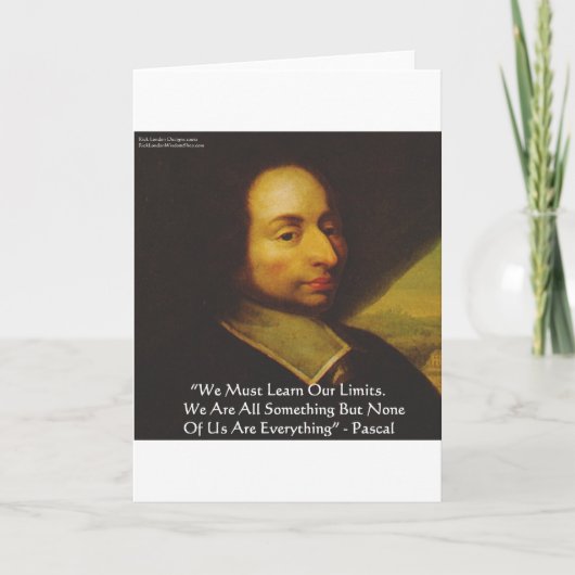 Pascal "Leer Beperkingen" Wijsheid Citaat Cadeaus Kaart (Voorkant)