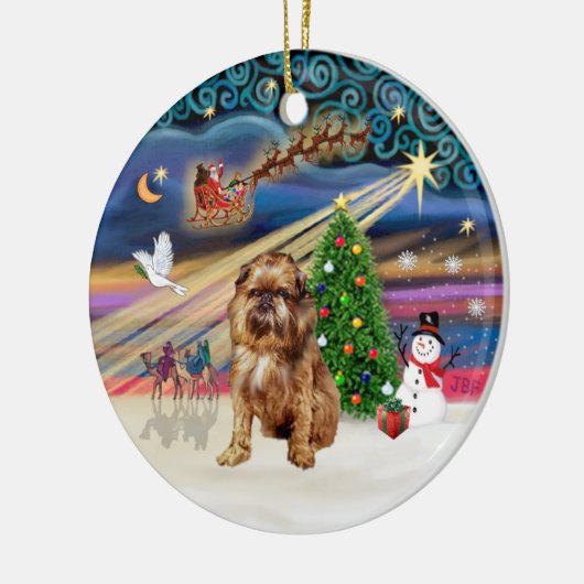 Pascal Magic - Brussels Griffon (rood) Keramisch Ornament (Links)