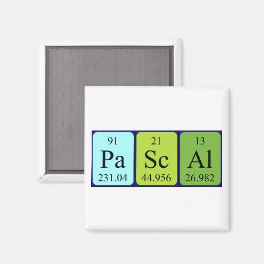 Pascal periodieke table name magnet (Voorkant / Achterkant)
