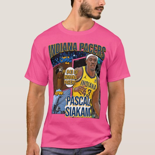 Pascal Siakam Basketbal Art Pacers 1 T-shirt (Voorkant)