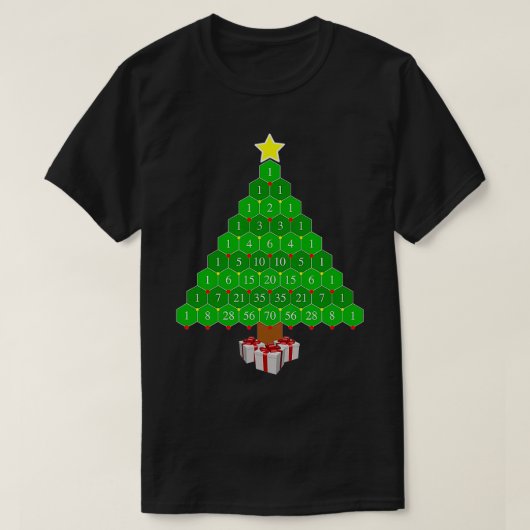 Pascal Triangle Wiskunde kerstboom T-shirt (Design voorkant)